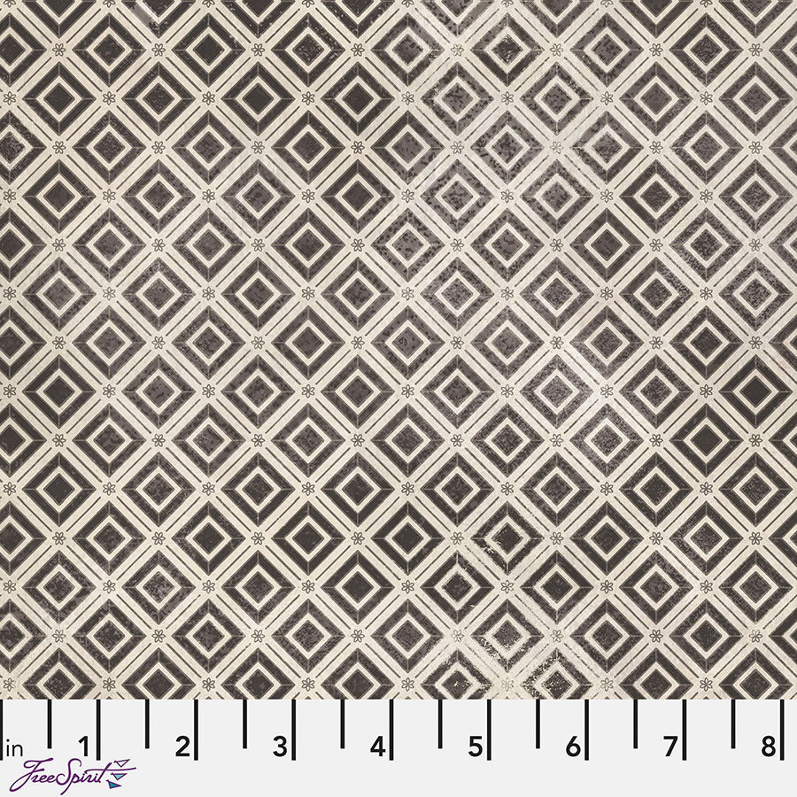 Monochrome Diamonds Charcoal - Free Spirit from Fort Worth Fabric Studio