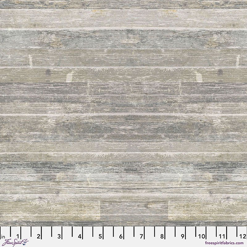 Monochrome Planks Natural - Free Spirit from Fort Worth Fabric Studio