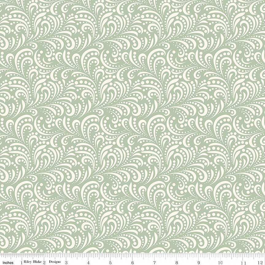 Morning Latte Swirls Aloe - Riley Blake from Fort Worth Fabric Studio