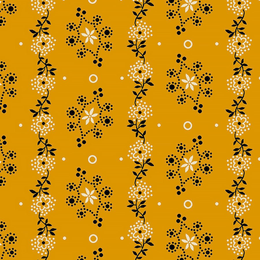 Mr. Moon Delicate Stripe Cheddar - Henry Glass from Fort Worth Fabric Studio