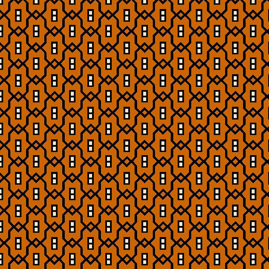 Mr. Moon Geometric Orange - Henry Glass from Fort Worth Fabric Studio