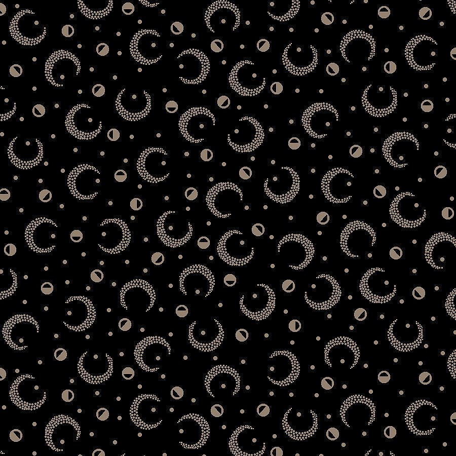 Mr. Moon Mini Moons Black - Henry Glass from Fort Worth Fabric Studio