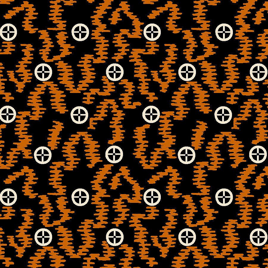 Mr. Moon Zig Zag Black/Orange - Henry Glass from Fort Worth Fabric Studio