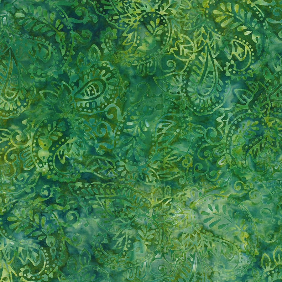 Mystic Vineyard Batiks Paisley Green - Wilmington Prints from Fort Worth Fabric Studio