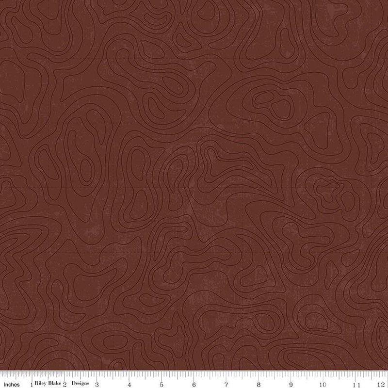 National Parks Topographic Brown - Riley Blake from Fort Worth Fabric Studio