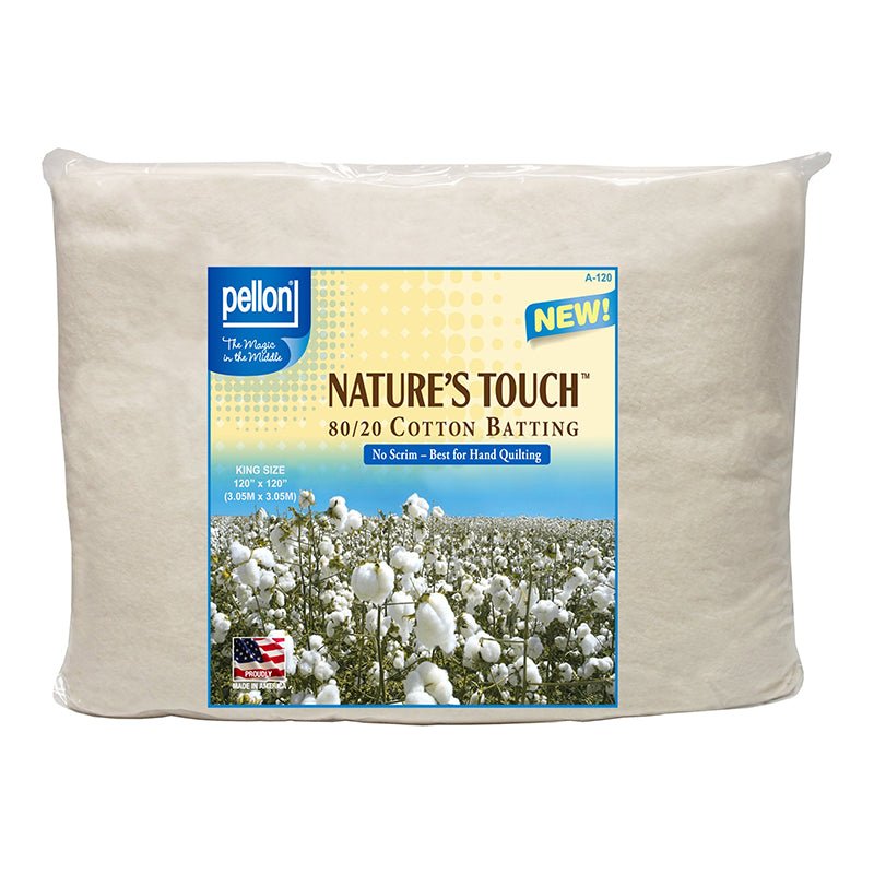 Nature's Touch 80/20 Cotton/Polyester Batting KING Size 120 X 120 by Pellon - Pellon from Fort Worth Fabric Studio