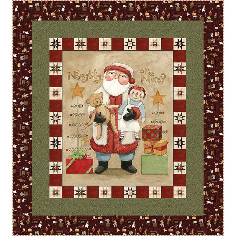Naughty or Nice Panel Boxed Quilt Kit with Naughty or Nice from Riley Blake - Riley Blake from Fort Worth Fabric Studio