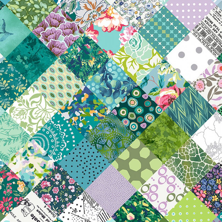 Neighborhood Association Cheater Patch Teal Green - Studio E from Fort Worth Fabric Studio