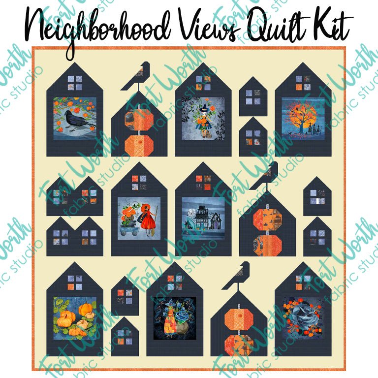 Neighborhood Views Quilt Kit with Coven from Moda - Moda from Fort Worth Fabric Studio