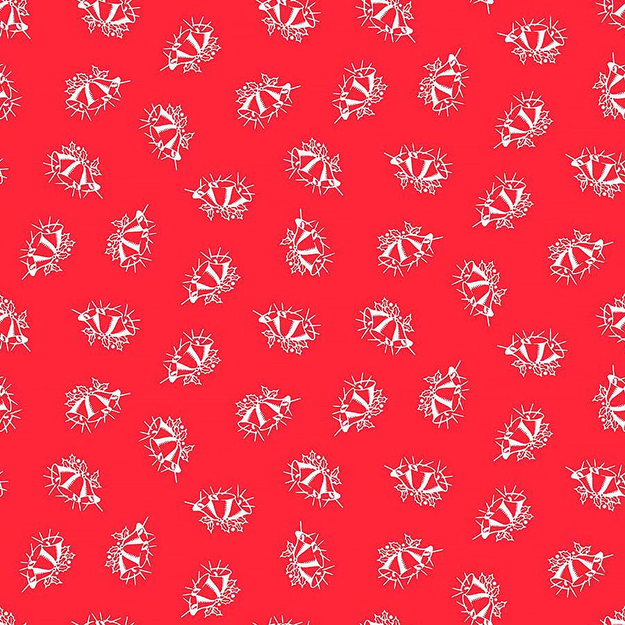 Northcott Home for the Holidays Christmas Bells Red 1 Yard Cut 1 Yard Cut by Northcott