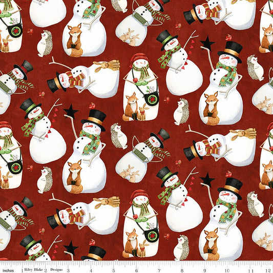 Northern Christmas Snowmen Red - Riley Blake from Fort Worth Fabric Studio