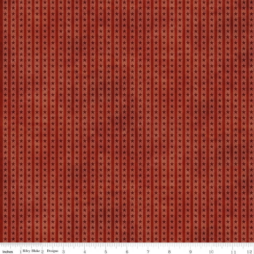 Northern Christmas Star Stripes Red - Riley Blake from Fort Worth Fabric Studio