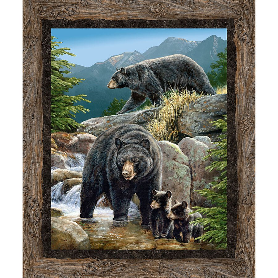 Northwoods 36" Bears Panel Brown Multi - Northcott from Fort Worth Fabric Studio