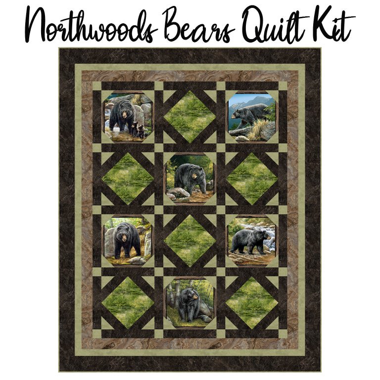 Northwoods Bears Quilt Kit with Naturescapes Northwoods from Northcott - Northcott from Fort Worth Fabric Studio