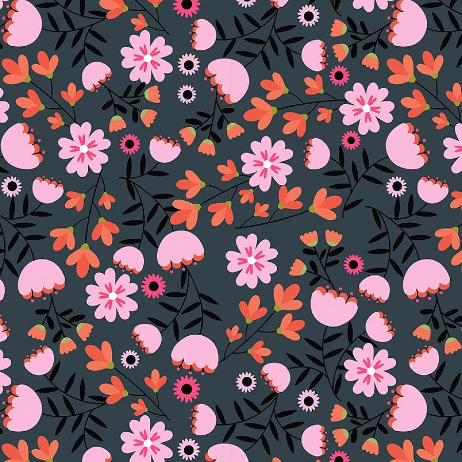Not Scary Pumpkin Pie Grey - Poppie Cotton from Fort Worth Fabric Studio