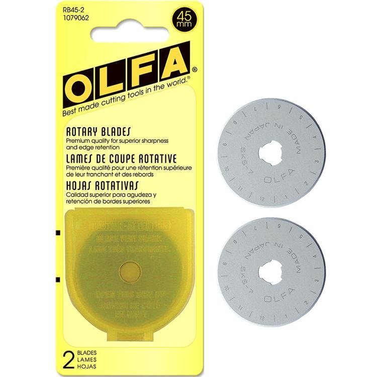 Olfa 45MM Rotary Blades 2ct - Olfa from Fort Worth Fabric Studio