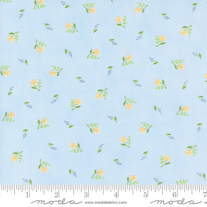 On Lake Time Ditsy Flowers Sky Blue - Moda from Fort Worth Fabric Studio