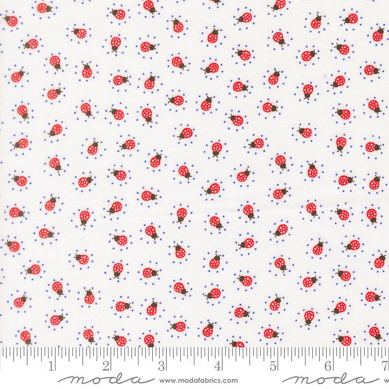 On The Porch Ladybugs Cloud - Moda from Fort Worth Fabric Studio