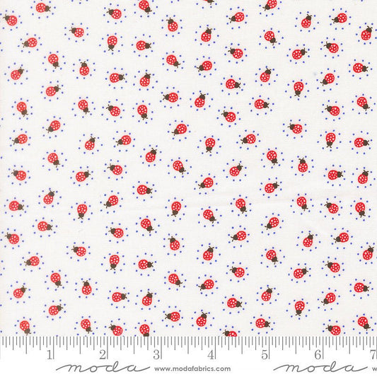 On The Porch Ladybugs Cloud - Moda from Fort Worth Fabric Studio