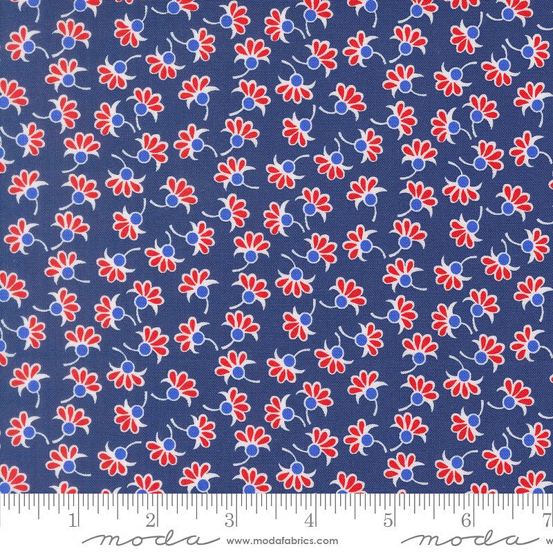 On The Porch Wishes Navy - Moda from Fort Worth Fabric Studio