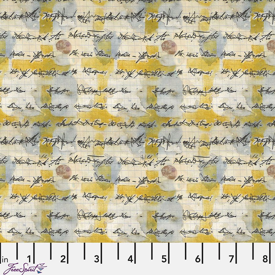 One Layer Away Asemic Butter - Free Spirit from Fort Worth Fabric Studio