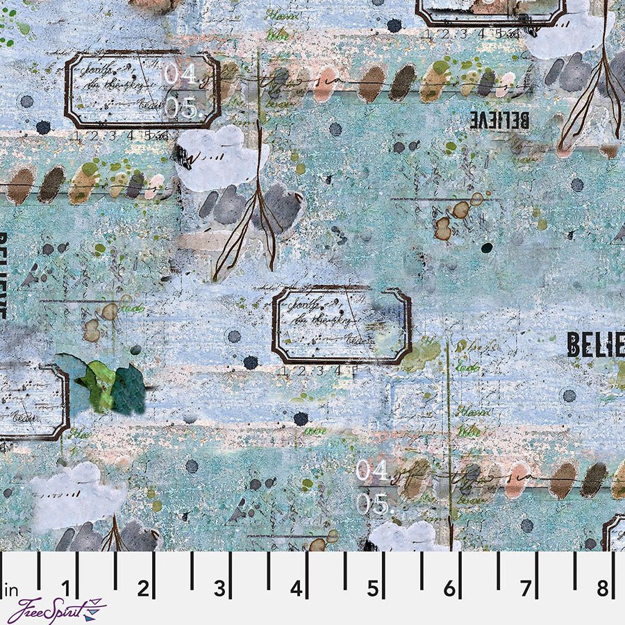 One Layer Away Believe Sky - Free Spirit from Fort Worth Fabric Studio