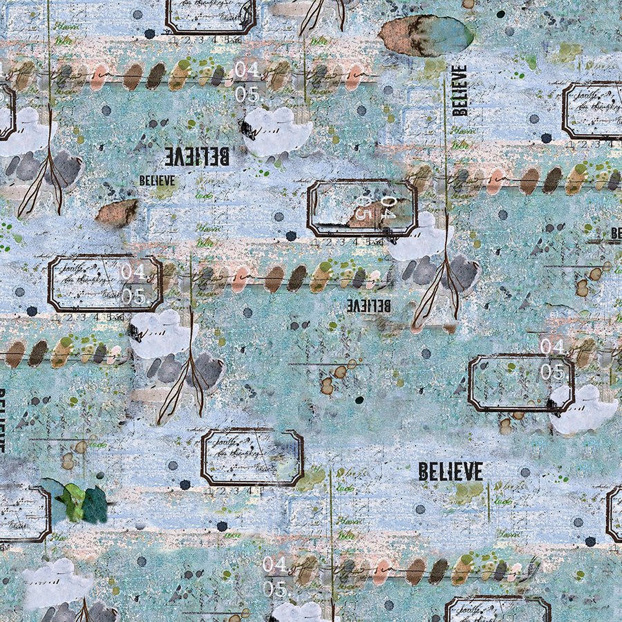 One Layer Away Believe Sky - Free Spirit from Fort Worth Fabric Studio
