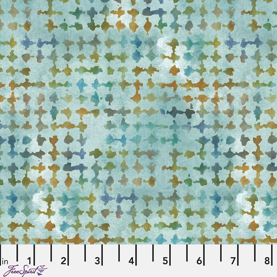 One Layer Away Mesh Mash Sky - Free Spirit from Fort Worth Fabric Studio