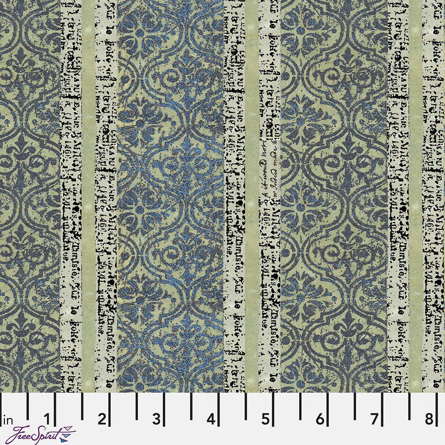 One Layer Away Text Tile Sage - Free Spirit from Fort Worth Fabric Studio