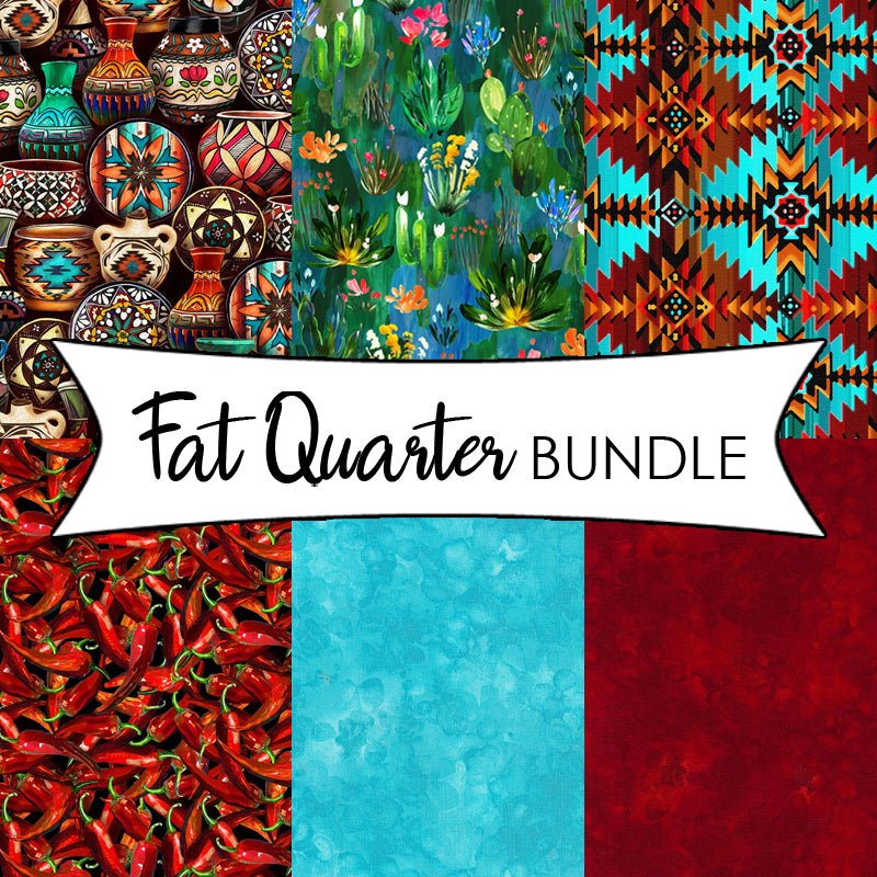 Painted Cactus Fat Quarter Bundle - Timeless Treasures from Fort Worth Fabric Studio