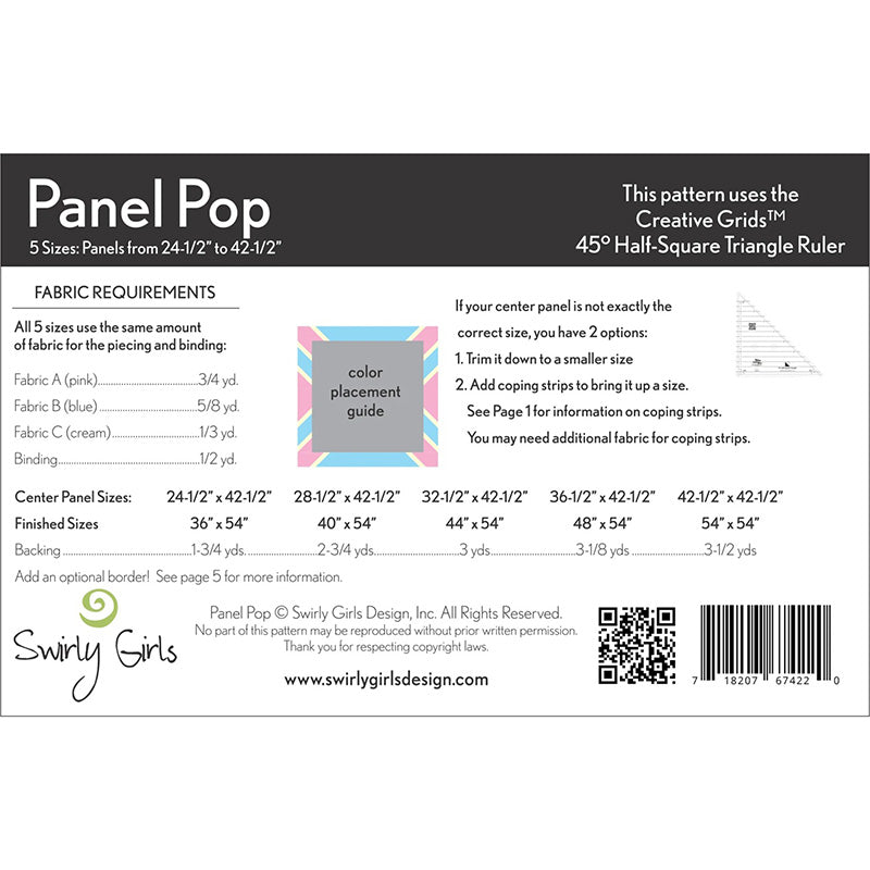 Panel Pop Quilt Pattern by Swirly Girls Design - Swirly Girls Design from Fort Worth Fabric Studio