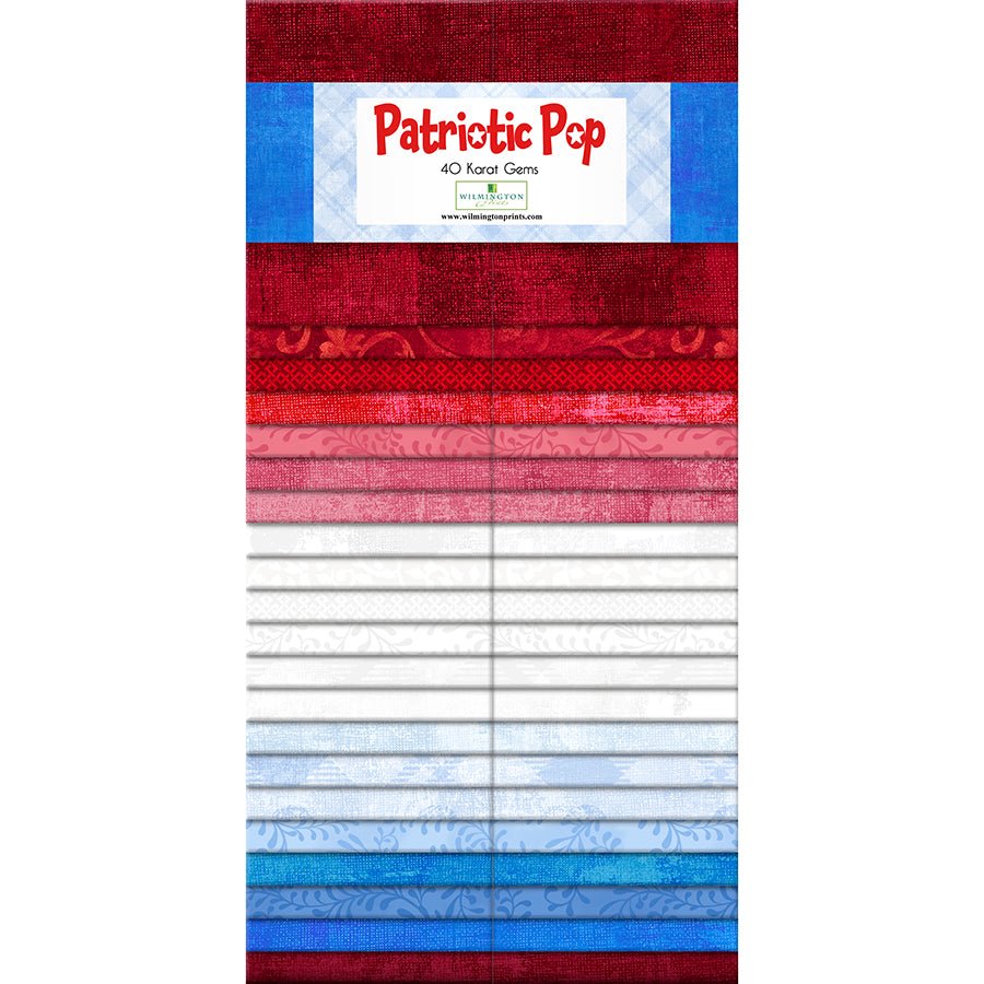 Patriotic Pop 40 Karat Gems 2.5" Strips - Wilmington Prints from Fort Worth Fabric Studio