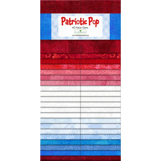 Patriotic Pop 40 Karat Gems 2.5" Strips - Wilmington Prints from Fort Worth Fabric Studio