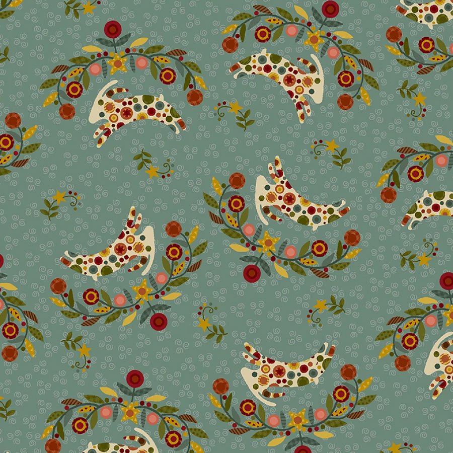 Pennyberry Farm Hip Hop Medium Blue - Henry Glass from Fort Worth Fabric Studio