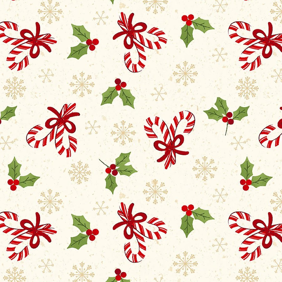 Peppermint & Pine Candy Cane Multi – Remnant 48″ × 44″ - Marcus Fabrics from Fort Worth Fabric Studio