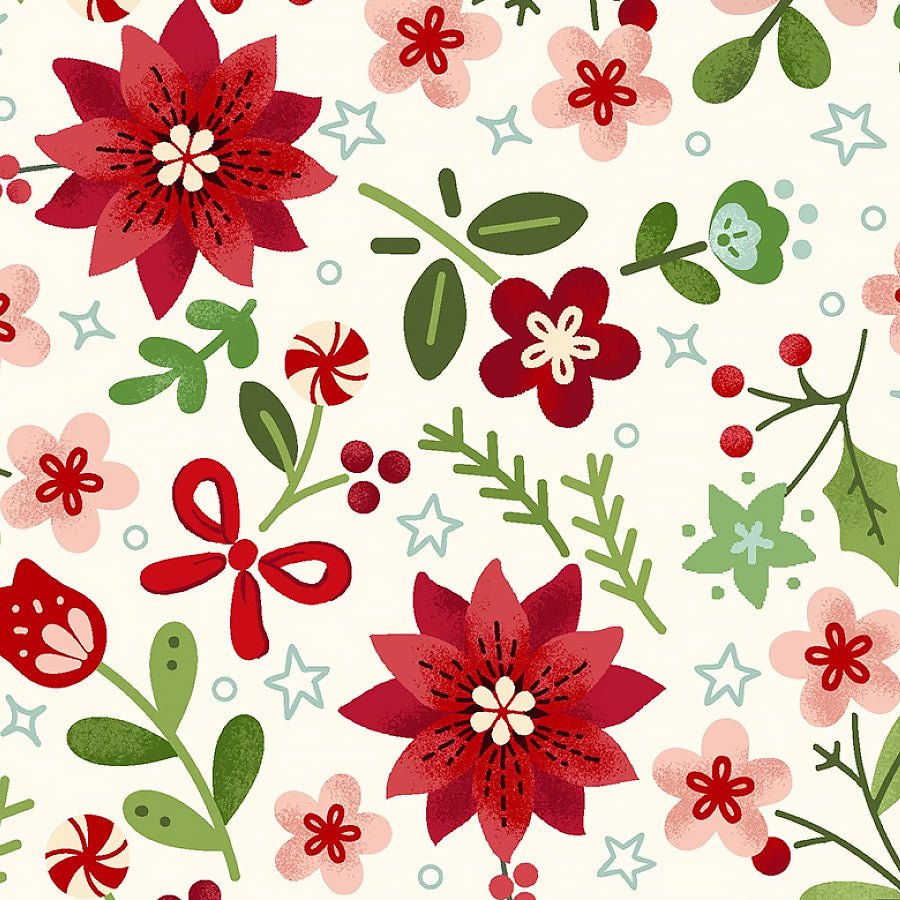 Peppermint & Pine Winter Folk Multi - Marcus Fabrics from Fort Worth Fabric Studio