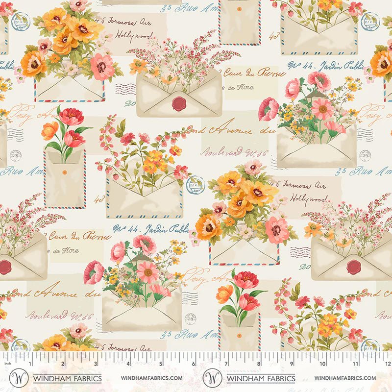 Petal Post Dear Darling Ivory - Windham from Fort Worth Fabric Studio