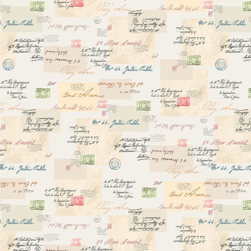 Petal Post Postmarked Ivory - Windham from Fort Worth Fabric Studio