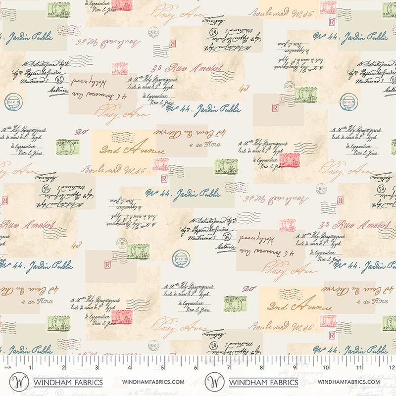 Petal Post Postmarked Ivory - Windham from Fort Worth Fabric Studio