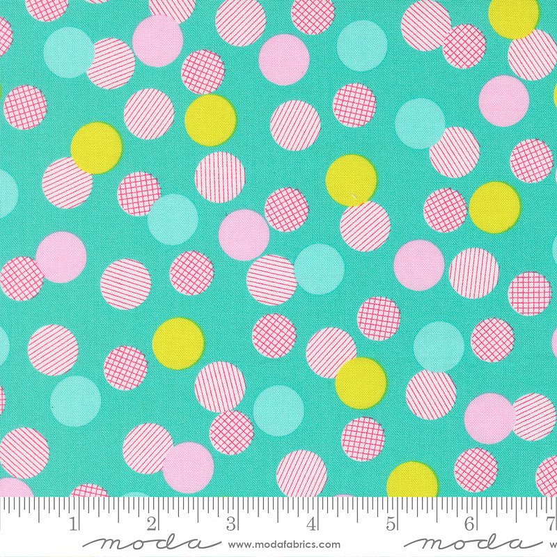 Pick Me! Playful Dot Aqua - Moda from Fort Worth Fabric Studio
