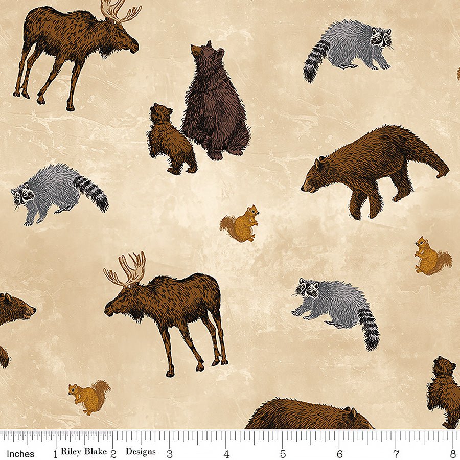 Pine Grove Animal Toss Putty - Riley Blake from Fort Worth Fabric Studio