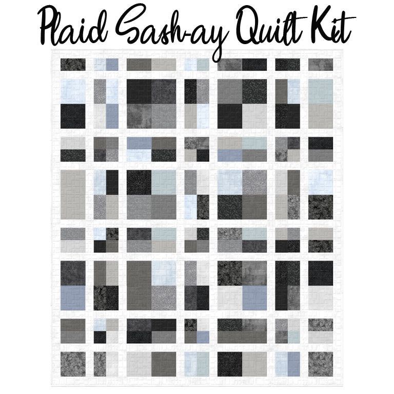 Plaid - Sash - ay Quilt Kit with Celestial Silver from Wilmington - Wilmington Prints from Fort Worth Fabric Studio