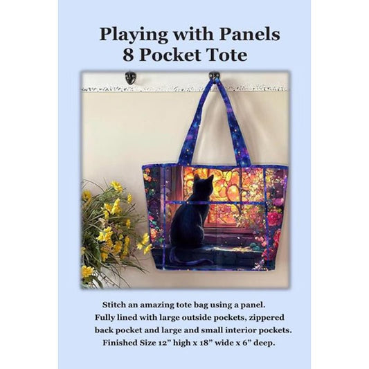 Playing with Panels 8 Pocket Tote Pattern by J. Minnis Designs - J. Minnis Designs from Fort Worth Fabric Studio
