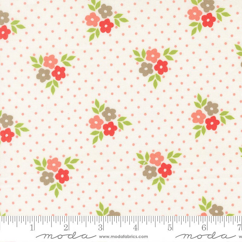 Poinsettia & Pear Bouquet Florals Cloud - Moda from Fort Worth Fabric Studio