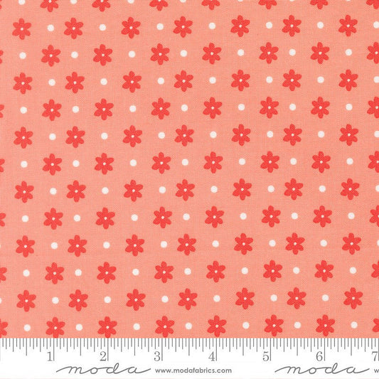 Poinsettia & Pear Daisy Dots Carnation - Moda from Fort Worth Fabric Studio