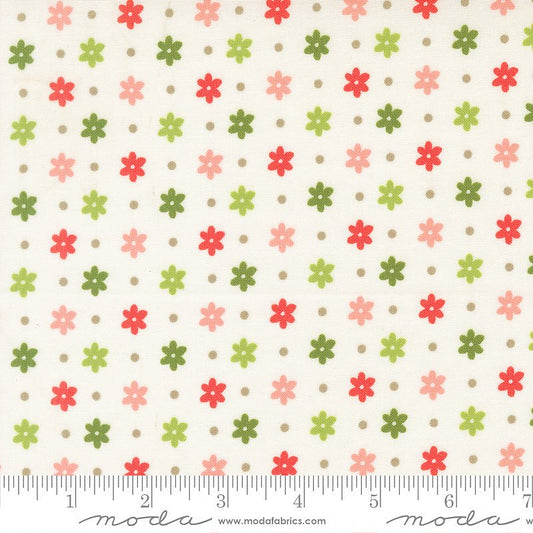 Poinsettia & Pear Daisy Dots Cloud - Moda from Fort Worth Fabric Studio