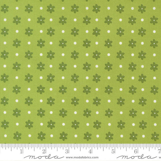 Poinsettia & Pear Daisy Dots Fresh Grass - Moda from Fort Worth Fabric Studio