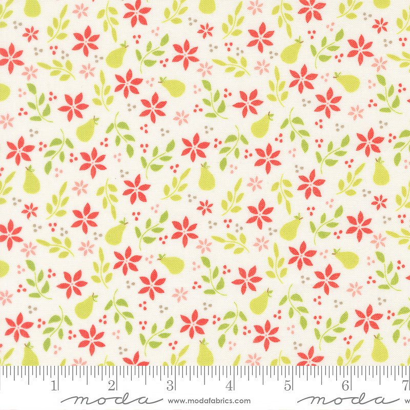 Poinsettia & Pear Florals & Pears Cloud - Moda from Fort Worth Fabric Studio