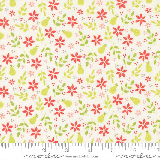 Poinsettia & Pear Florals & Pears Cloud - Moda from Fort Worth Fabric Studio