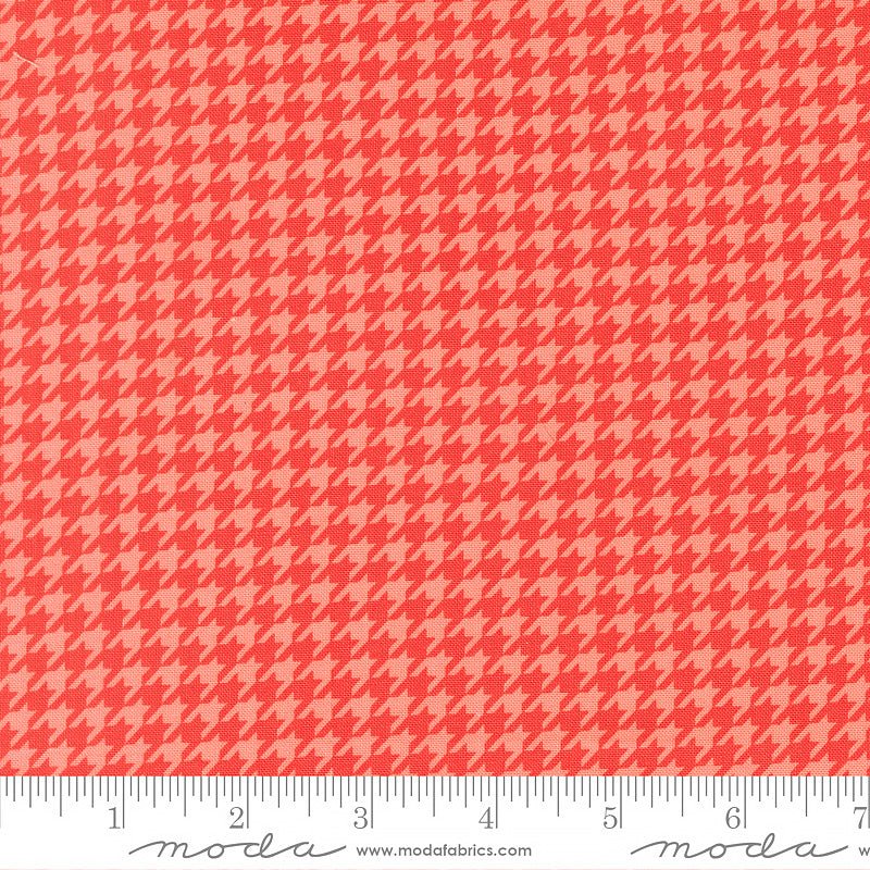 Poinsettia & Pear Houndstooth Blenders Geranium - Moda from Fort Worth Fabric Studio